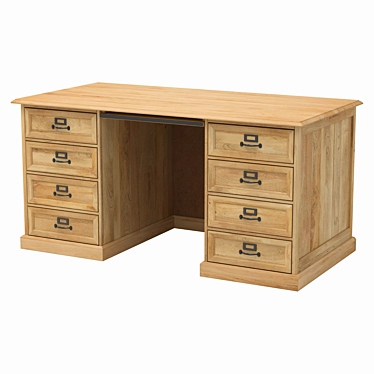 Elegant Mango Wood Writing Desk 3D model image 1 