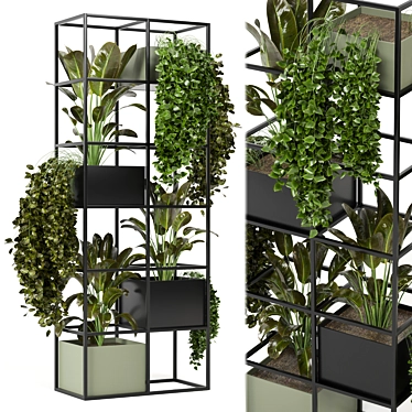 Rustic Concrete Pot Indoor Plants 3D model image 1 