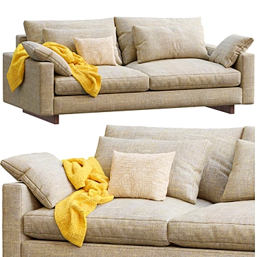 West Elm Harmony Sofa: Modern Style & Maximum Comfort 3D model image 1 