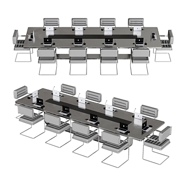 Sleek Modern Conference Table 3D model image 1 