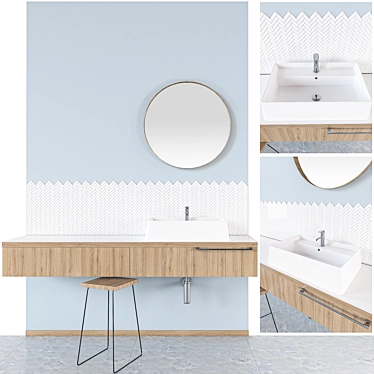 Modern Bathroom Furniture Set: Vray, Corona, 63000 Polys 3D model image 1 