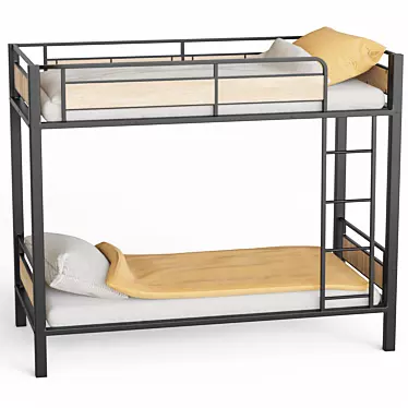 Hiba 2-Tiered Bed with Bases 3D model image 1 