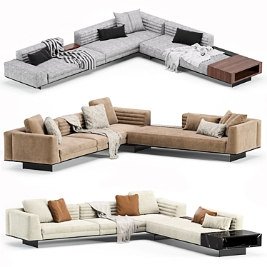 Modern Minotti Roger Modular Sofa - Versatile & Elegant 3D model image 1 