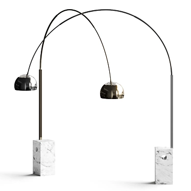 Minimalist Arco Floor Lamp 3D model image 1 