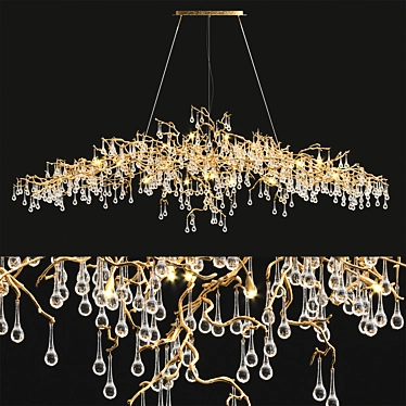 Elegant Bronze Bijout Chandelier 3D model image 1 