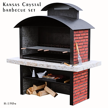 Crystal BBQ Grill Set | Kansas Edition 3D model image 1 