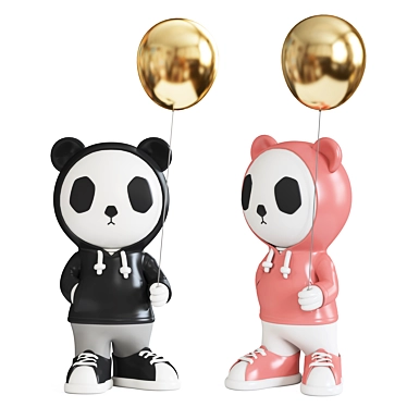 Panda Harmony Sculpture 3D model image 1 