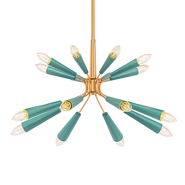 French Lightolier Sputnik Chandeliers 3D model image 1 