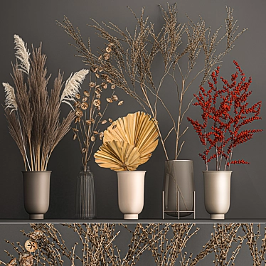 Elegant Reed Bouquet: Menu Cyclades Vase 3D model image 1 