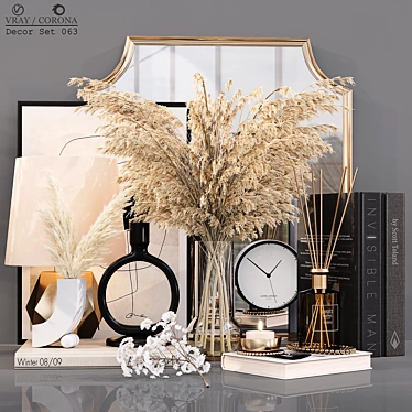 Stylish Home Decor Set 3D model image 1 