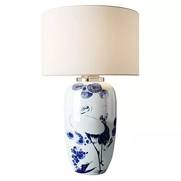 Exquisite Chinoiserie Ceramic Lamp 3D model image 1 