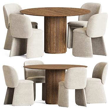 Luxury Evie Chair Palais Table Set 3D model image 1 