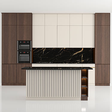 Sleek Modern Kitchen Setup 3D model image 1 