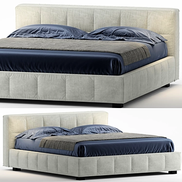 Modern Square Bed | Bsideletti 3D model image 1 