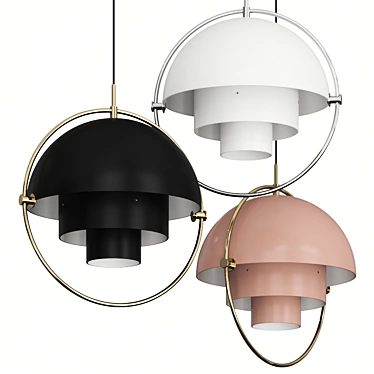 GUBI Multi-Lite Pendant: Modern Elegance. 3D model image 1 