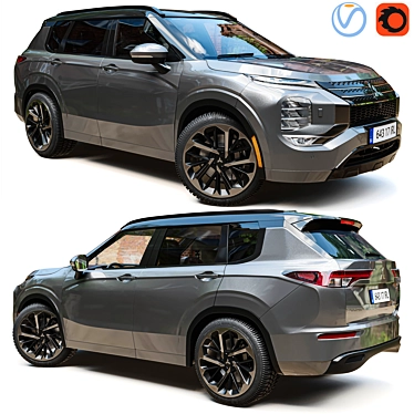 Sleek and Powerful Mitsubishi Outlander 3D model image 1 