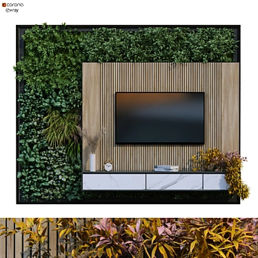 Modern TV Wall Set 209 3D model image 1 