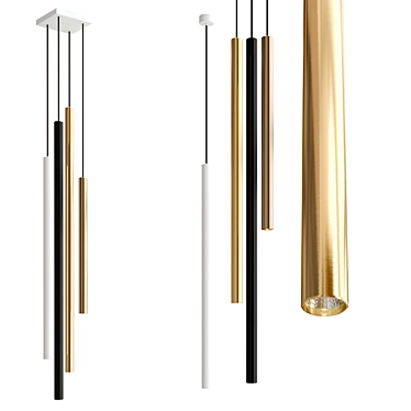 Brass Pendant Lamp: STICK by EGOLUCE 3D model image 1 