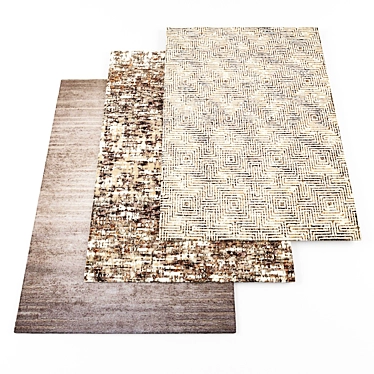 Texture Variety 5-Piece Rug Set 3D model image 1 