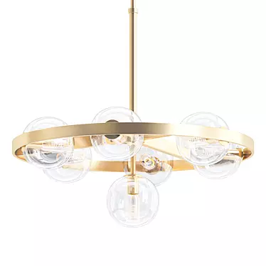 Courcelette Chrome Chandelier: Elegant Seven-Light Fixture 3D model image 1 