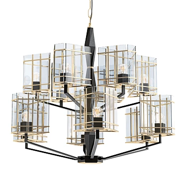 Stunning Glass Chandelier 3D model image 1 