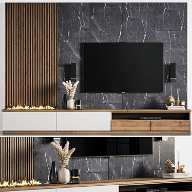 Sleek TV Wall 05 - High Quality & Detailed 3D model image 1 