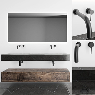 Modern Bathroom Set 3D model image 1 