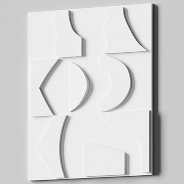 Elegant Wall Relief Sculpture 3D model image 1 