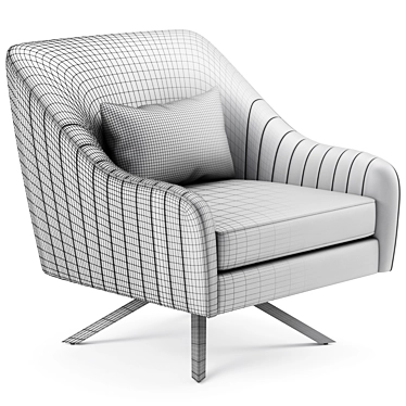 Elegant Paloma Velvet Swivel Chair 3D model image 1 