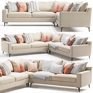 Sleek Sloan Corner Sofa: Modern Comfort for Your Home 3D model image 1 