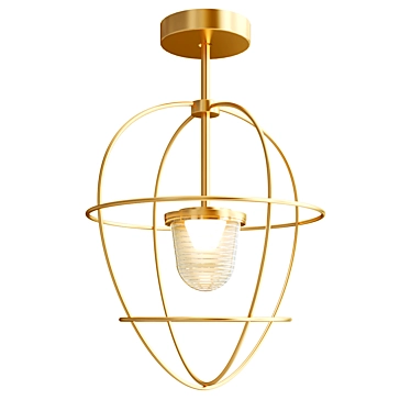 Sleek Aluminum Pendant Lamp: NOTTOLA 3D model image 1 