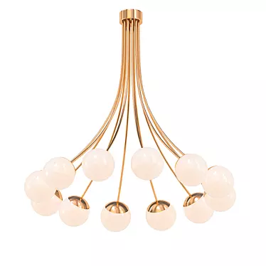 Vintage Brass Italian Chandelier 3D model image 1 