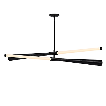 Modern LED Wood Chandelier 3D model image 1 