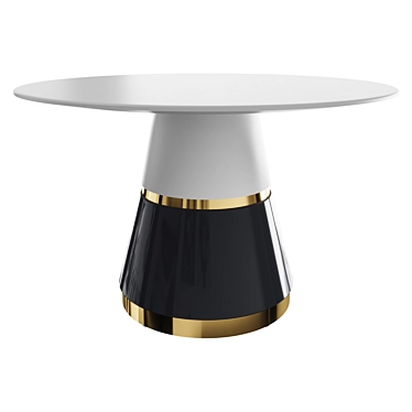 Garda Decor Round White Dining Table 3D model image 1 