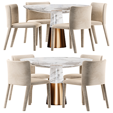 Potocco Lars Dining Table - Elegant and Stylish Ensemble 3D model image 1 