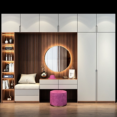 Sleek Hallway Storage Set 3D model image 1 