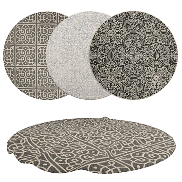 Round Rug Set: 6 Circular Rugs 3D model image 1 