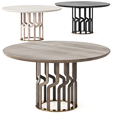 Potocco Intreccio Extendable Dining Table 3D model image 1 