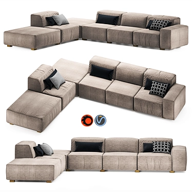 RECONNECTION Modular Sofa by Giopagani 3D model image 1 