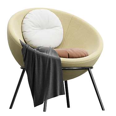 Sand Nuance Bowl Chair: Elegant and Comfortable 3D model image 1 