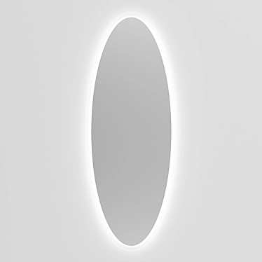 Illuminated OM Oval Mirror: Frameless Elegance 3D model image 1 