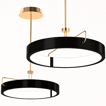 Pemberton 26 "W Black Antique Brass Ring LED Pendant Light