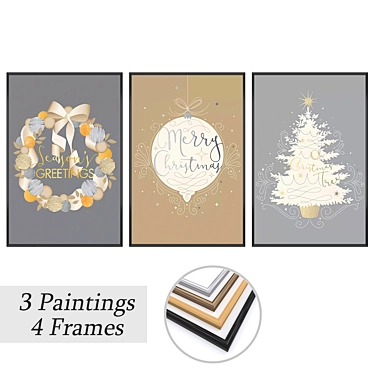 Elegant Set of Artwork & Frames 3D model image 1 