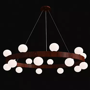 Elegant Frosted Glass Ball Chandelier 3D model image 1 