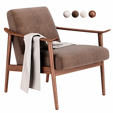 Vintage Mid Century Show Wood Chair (2013) 3D model image 1 