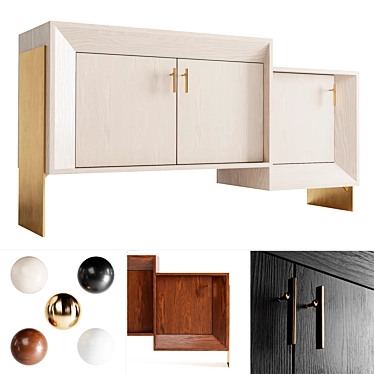 Kelly Wearstler Davana Credenza: 4 Materials 3D model image 1 