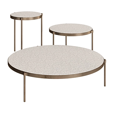 Minotti Outdoor Table Set 3D model image 1 