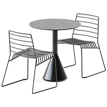 Outdoor Design Set: Palissade Cone Table & B-Line Park Chair 3D model image 1 