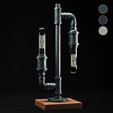 Industrial Pipe Light Fixture 3D model image 1 
