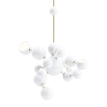 Atomic Suspension: Elegant White Chandelier 3D model image 1 